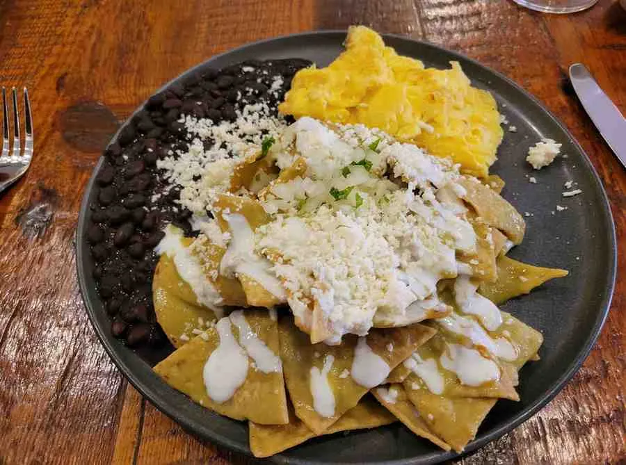 plate of chilaquiles at Amerikas